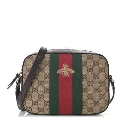 GUCCI GG Supreme Monogram Web Small Webby Bee 